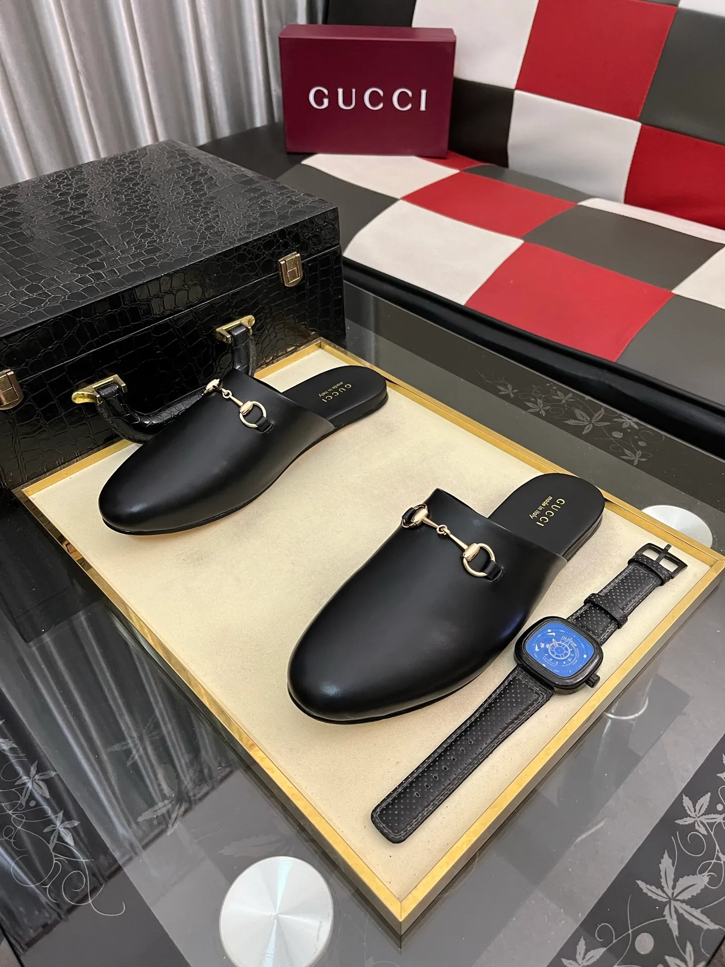 Men's shoes 💰480⌚️⌚️[Gucci] 2024 new season half-slip men's shoes, made of Italian imported first-layer frosted cowhide➕sheepskin lining, original hardware buckle, original combination wear-resistant outsole, real shot 🎬 Very comfortable on the feet, size 36-44